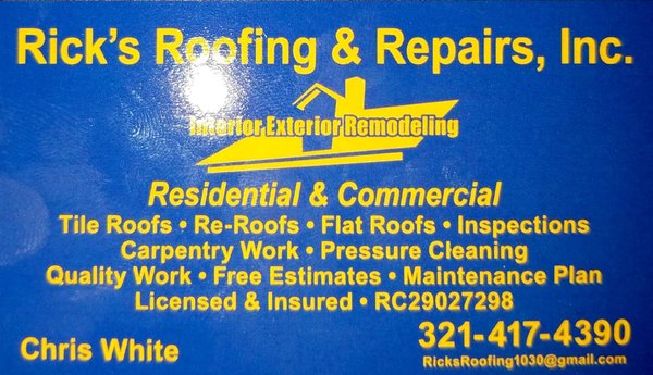Rick's Roofing and Repair Logo