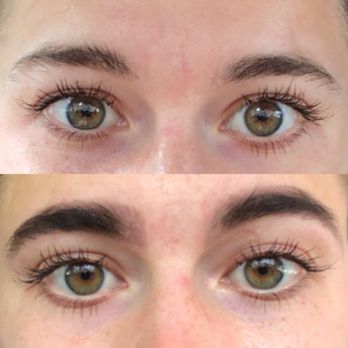 Anastacia Aesthetics - My natural eyebrows and my eyebrows after brow henna - Skin Care Near Me - Nashville, Tennessee