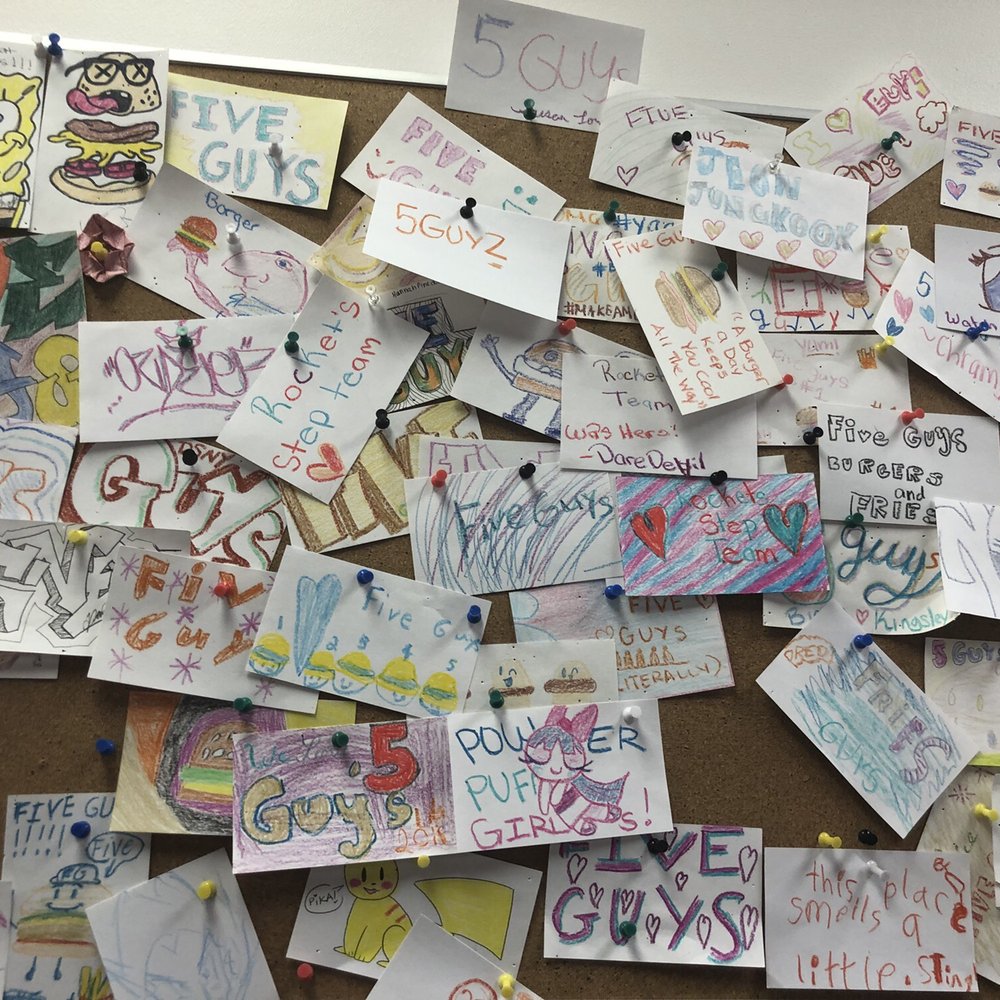 Five Guys - Cute board! - Burgers Near Me - Little Neck, New York Five Guys - Cute board! - Burgers Near Me - Little Neck, New York