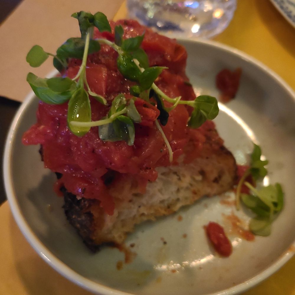 Terre - bruschetta Heirlom cherry tomatoes & Oregano - Italian Near Me - Brooklyn, New York
