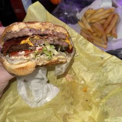Bad Boy Burgers - Double bacon cheeseburger, fries