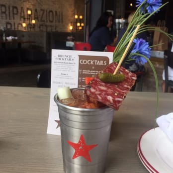 Bar Siena - Bloody Mary with delicious salami - Italian Near Me - Chicago, Illinois