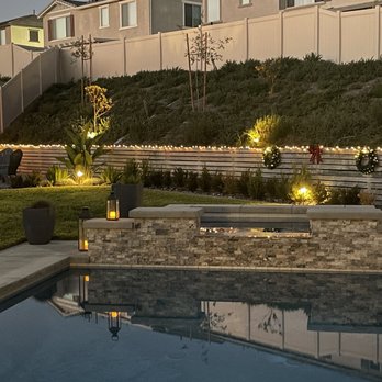 Haro Landscape Construction - Backyard showing fire pit area in back left - Landscaping Near Me - Menifee, California Haro Landscape Construction - Backyard showing fire pit area in back left - Landscaping Near Me - Menifee, California