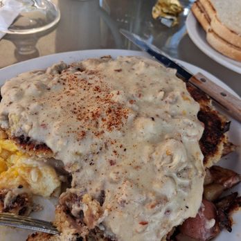 PJ & Co Restaurant & Saloon - Chicken Fried steak and over med eggs - Breakfast & Brunch Near Me - Reno, Nevada