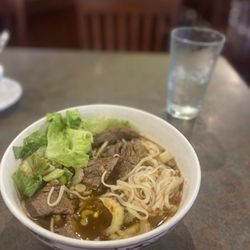 Surin 280 - I ordered beef with rice but this is what they sat in front of me. It's beef with noodles in a soup bowl with lettuce