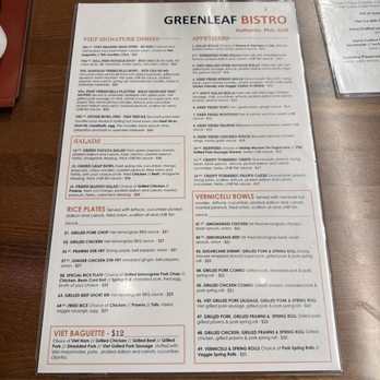 Green Leaf Bistro - Menu - Vietnamese Near Me - Victoria, British Columbia Green Leaf Bistro - Menu - Vietnamese Near Me - Victoria, British Columbia