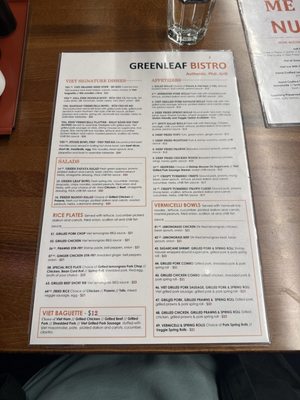 Menu photo 1 Green Leaf Bistro Victoria, BC Menu photo 1 Green Leaf Bistro Victoria, BC
