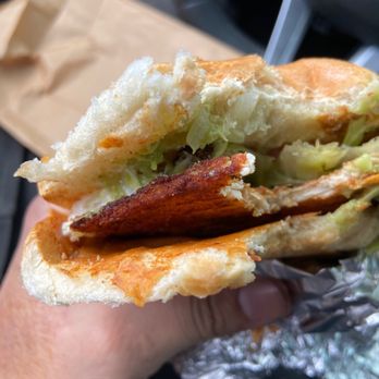 La Costena - They call this a torta milanesa, Dry, nasty and has no flavor but they drench it with avocado to mask the no flavor. - Mexican Near Me - Mountain View, California