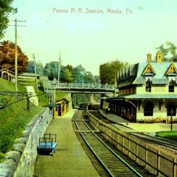 Media Station - Antique Postcard Media, PA train station - Public Transportation Near Me - Media, Pennsylvania