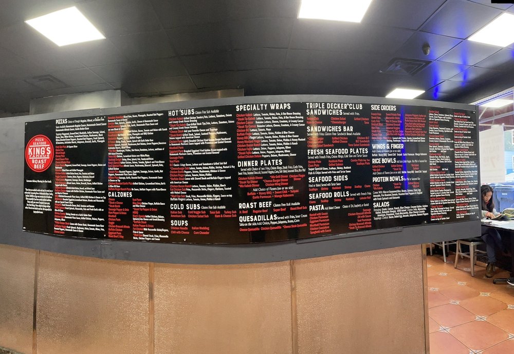 KING’S FAMOUS PIZZERIA, ROAST BEEF AND SEAFOOD 1621 Cambridge St