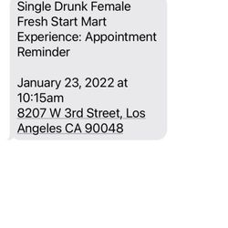 Single Drunk Female Pop-Up - Reminder will be texted and emailed to you!  Very organized.