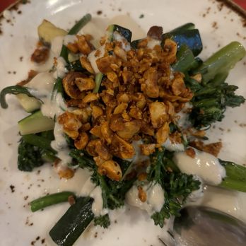 Bloodwood - Broccolini with hazelnuts. Delish!!! - International Near Me - Newtown, NSW Bloodwood - Broccolini with hazelnuts. Delish!!! - International Near Me - Newtown, NSW