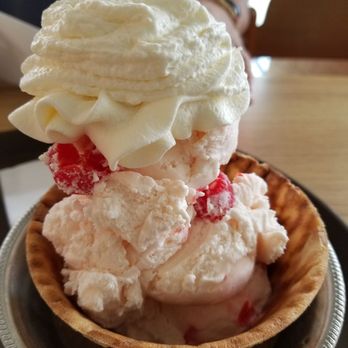 Nick Charlap's Ice Cream - Cherry vanilla in a waffle bowl - Ice Cream & Frozen Yogurt Near Me - West Seneca, New York Nick Charlap's Ice Cream - Cherry vanilla in a waffle bowl - Ice Cream & Frozen Yogurt Near Me - West Seneca, New York