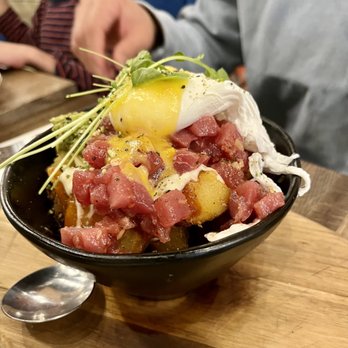 Queens Breakfast Cocktails - Spicy Ahi Poke breakfast bowl @Queen's (Calgary) Someone had to try it at least once ;) - Cocktail Bars Near Me - Calgary, Alberta Queens Breakfast Cocktails - Spicy Ahi Poke breakfast bowl @Queen's (Calgary) Someone had to try it at least once ;) - Cocktail Bars Near Me - Calgary, Alberta