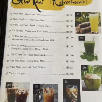 Thuong An Lac - Menu (drinks) - Vegan Near Me - Honolulu, Hawaii