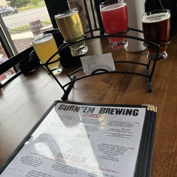 Burn 'Em Brewing - Beer flight - Brewpubs Near Me - Michigan City, Indiana Burn 'Em Brewing - Beer flight - Brewpubs Near Me - Michigan City, Indiana
