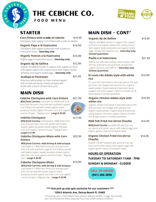 Menu photo 2 The Cebiche Co Delray Beach, FL
