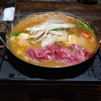 Dae Bak - Kimchee hotpot with beef and thin noodles. Bland flavoring - Korean Near Me - Santa Clara, California Dae Bak - Kimchee hotpot with beef and thin noodles. Bland flavoring - Korean Near Me - Santa Clara, California