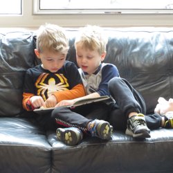 Juniata College Early Childhood Education Center - Enjoying a book with a friend!