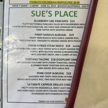 Sue’s Place - Specials - Breakfast & Brunch Near Me - Pinole, California Sue’s Place - Specials - Breakfast & Brunch Near Me - Pinole, California