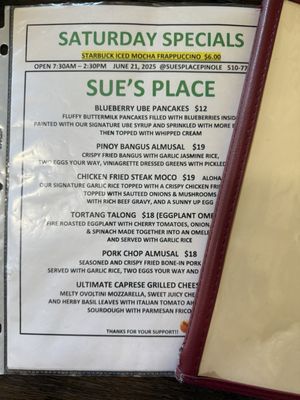 Menu photo 7 Sue’s Place Pinole, CA Menu photo 7 Sue’s Place Pinole, CA