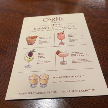 Carne Latin Fire Steakhouse - Aug/'26 - Menu: Brunch Cocktails - Latin American Near Me - Oxnard, California Carne Latin Fire Steakhouse - Aug/'26 - Menu: Brunch Cocktails - Latin American Near Me - Oxnard, California