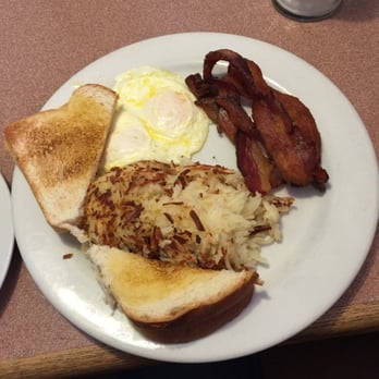 Midvale Mining Cafe & Catering - Classic breakfast. Lightly crispy thick cut bacon, hash browns, toast and over easy eggs. - Breakfast & Brunch Near Me - Midvale, Utah