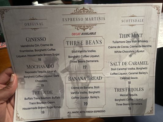 Menu photo 1 Three Beans Cafe Scottsdale, AZ Menu photo 1 Three Beans Cafe Scottsdale, AZ