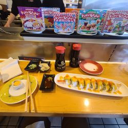 Volcano and mango sushi.