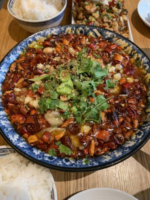 Photo of Deux Fois Plus de Piment - Paris, 75, FR. Sichuan boiled fish- Level 5. Not spicy at all....disappointed.