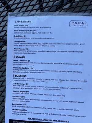 Menu photo 3 Up & Under Pub and Grill Point Richmond, CA Menu photo 3 Up & Under Pub and Grill Point Richmond, CA