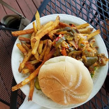 Bourbon On Main - Fiesta Burger with fries - Cocktail Bars Near Me - Frankfort, Kentucky