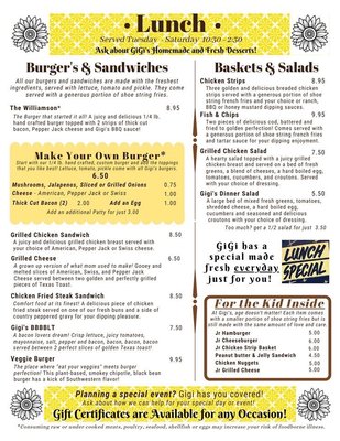 Menu photo 1 Gigi’s Cafe Ellis, KS