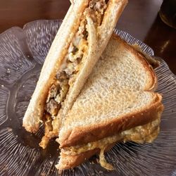 Marybill's Cafe & Elbow Room - Mikie. Sausage, egg and mayo on white toast. So simple and delicious!