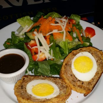MacLaomainn's Scottish Pub - A Scotch egg and side salad - Pubs Near Me - Chester, Vermont