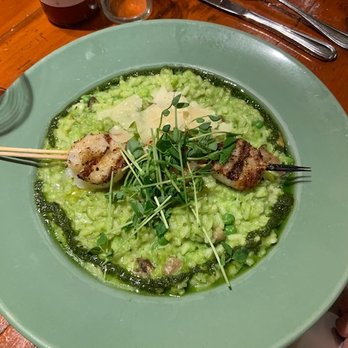 Farm Bloomington - spring pea risotto - New American Near Me - Bloomington, Indiana Farm Bloomington - spring pea risotto - New American Near Me - Bloomington, Indiana