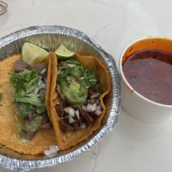 Little Miner Taco - Lengua Beef Street Taco and birria taco with Consommé - Tacos Near Me - Rockville, Maryland