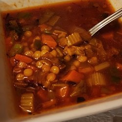 Lagniappe Brasserie - Moroccan Couscous soup with braised rabbit and saffron