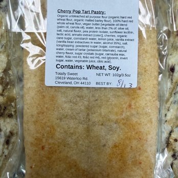Totally Sweet - Ingredient label of Cherry Pop Tart Pastry - Bakeries Near Me - Cleveland, Ohio Totally Sweet - Ingredient label of Cherry Pop Tart Pastry - Bakeries Near Me - Cleveland, Ohio