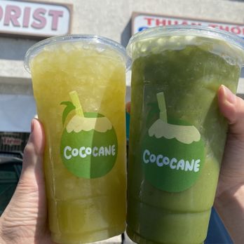 Cococane - Pure Sugarcane Juice - Large (16 oz Juice) & Matcha Cococane - Large (16 oz Juice & Coconut Meat) - Fruits & Veggies Near Me - Garden Grove, California