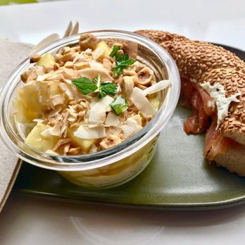Chobani - Smoked Salmon   Herbed labne Toasted Coconut   Pineapple - Coffee & Tea Near Me - New York, New York