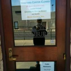 Visit Granbury - It's 1PM but the door is locked. The hours below say Sunday 12 noon to 4:00 pm.