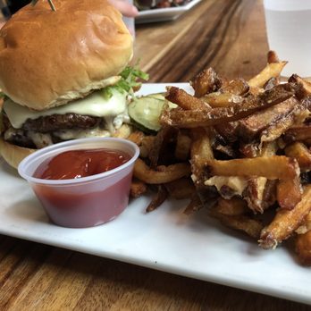 Mercy Tavern - Tavern burger with garlic fries - Comfort Food Near Me - Salem, Massachusetts