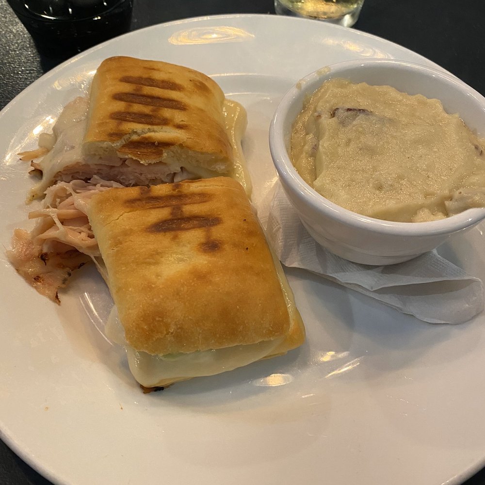 Binkleys Kitchen & Bar - Chipotle turkey panini w/ mashed potatoes - American Near Me - Indianapolis, Indiana Binkleys Kitchen & Bar - Chipotle turkey panini w/ mashed potatoes - American Near Me - Indianapolis, Indiana