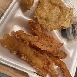 Hockey puck tempura.