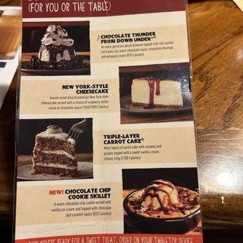 Outback Steakhouse - Dessert menu - Steakhouses Near Me - Westbury, New York Outback Steakhouse - Dessert menu - Steakhouses Near Me - Westbury, New York