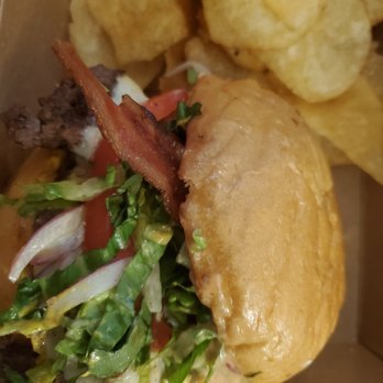 Whiskey Cake - Double double burger with chips - New American Near Me - Irving, Texas