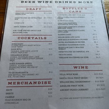Dixie Q - Menu - Part 4 of 4: Drinks. - Barbeque Near Me - Atlanta, Georgia