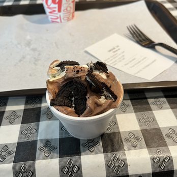 Burger City - Swirl soft serve with crushed Oreos on top. - Burgers Near Me - Lisle, Illinois Burger City - Swirl soft serve with crushed Oreos on top. - Burgers Near Me - Lisle, Illinois