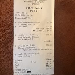 Receipt Receipt